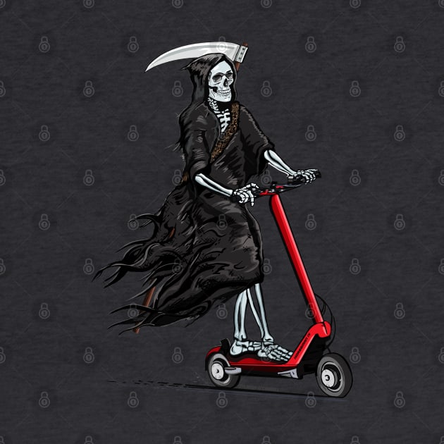 Death Rides A Lively E-Scooter by FanboyMuseum